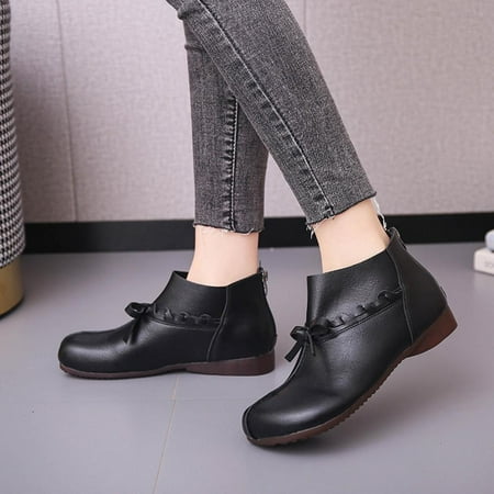 Womens Leather Shoes- Vintage Chunky Heel Christmas Gifts Low-heeled Women s Ankle Boots Black 35
Womens Leather Shoes- Vintage Chunky Heel Christmas Gifts Low-heeled Women s Ankle Boots Black 35