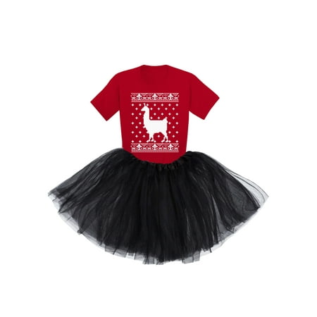 Awkward Styles Ugly Christmas Tutu Skirt Set Xmas Llama Girls Ballet Outfit