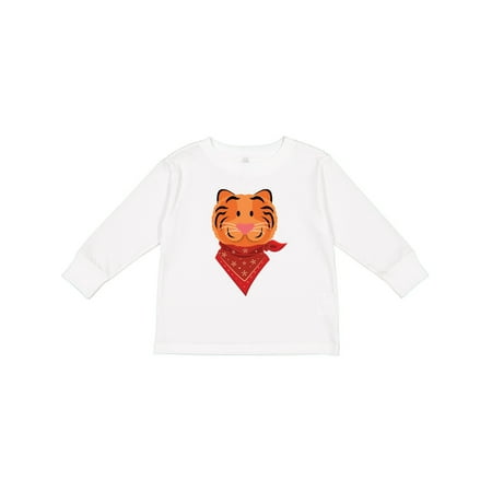 Inktastic Cowboy Tiger Western Boys Gift Toddler Boy Girl Long Sleeve T-Shirt