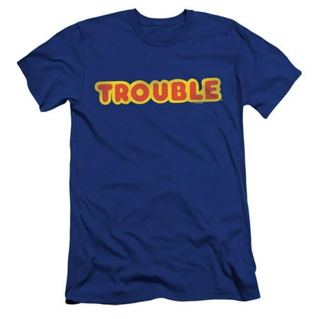 Trevco Sportswear HBRO309-PSF-5 Trouble & Logo-HBO Short Sleeve Adult 30-1 T-Shirt, Royal Blue - 2X