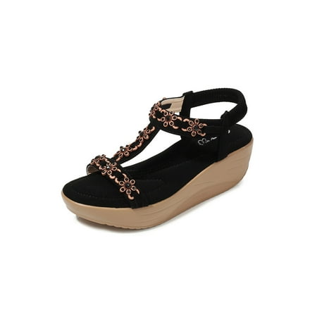 Tenmix Women s Casual Shoes Open Toe Platform Sandals Ankle Strap Wedge Sandal Summer Heeled Shoe Ladies Non-Slip Breathable Black 7.5
Tenmix Women s Casual Shoes Open Toe Platform Sandals Ankle Strap Wedge Sandal Summer Heeled Shoe Ladies Non-Slip Breathable Black 7.5