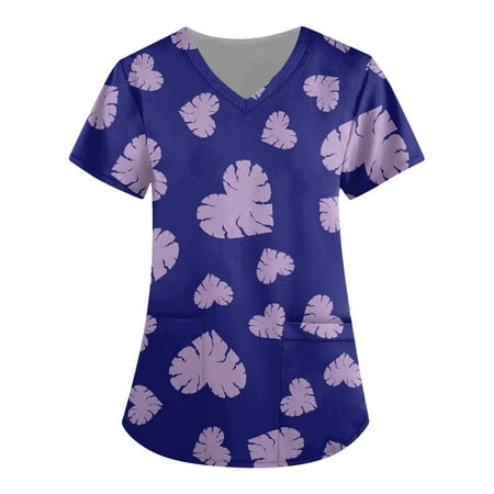 BIZIZA Scrub Top Fitted Short Sleeve V Neck Scrubs Plus Size Heart Graphic with Two Pocket Womens Tops Dressy Casual Spring 2023 Purple M
BIZIZA Scrub Top Fitted Short Sleeve V Neck Scrubs Plus Size Heart Graphic with Two Pocket Womens Tops Dressy Casual Spring 2023 Purple M