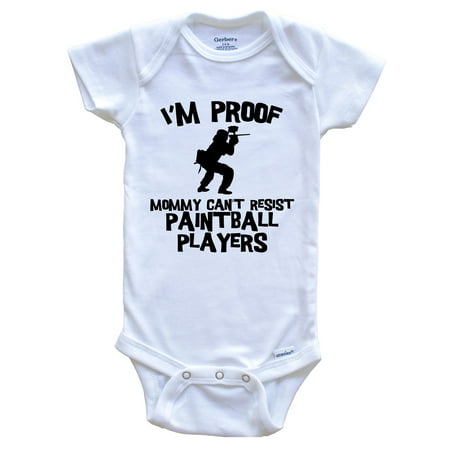 I m Proof Mommy Can t Resist Paintball Players Funny Paintball Baby Bodysuit 0-3 Months White
I m Proof Mommy Can t Resist Paintball Players Funny Paintball Baby Bodysuit 0-3 Months White
