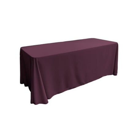 TCpop90x156-EggplantP42 Polyester Poplin Rectangular Tablecloth Eggplant - 90 x 156 in.