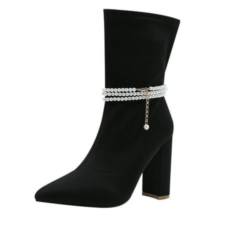 EQWLJWE 2022 Booties for Women s Shoes Fashion Solid Color Minimalistic Pearl Chain Decoration High Heel Fine Heels Boots Deals Discount Clearance
EQWLJWE 2022 Booties for Women s Shoes Fashion Solid Color Minimalistic Pearl Chain Decoration High Heel Fine Heels Boots Deals Discount Clearance