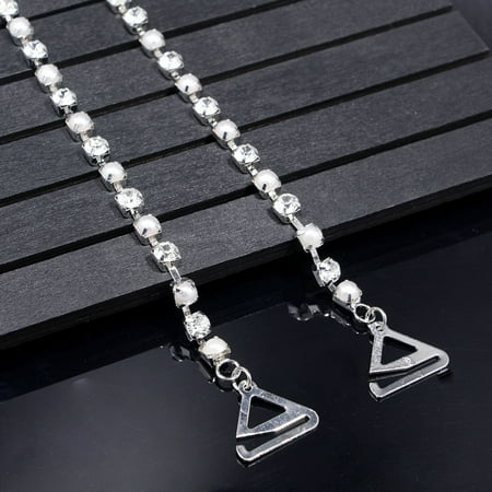 Summer Fashion Rhinestone Single Row Dual Evening dress shoulder strap Should Strap for Evening Dress Bra