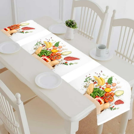 PKQWTM Full paper bag of different health food on a white Cotton and Linen Table Runner Kitchen Dining Room Supplies Size 16x72 Inch
PKQWTM Full paper bag of different health food on a white Cotton and Linen Table Runner Kitchen Dining Room Supplies Size 16x72 Inch