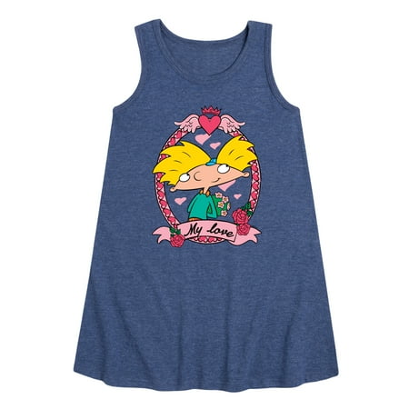 Hey Arnold! - Valentine s My Love - Toddler and Youth Girls A-line Dress