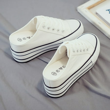 Summer new thick sole hidden height half slippers canvas shoes women‘s platform heel slip-on loafers women‘s fashion
Summer new thick sole hidden height half slippers canvas shoes women‘s platform heel slip-on loafers women‘s fashion