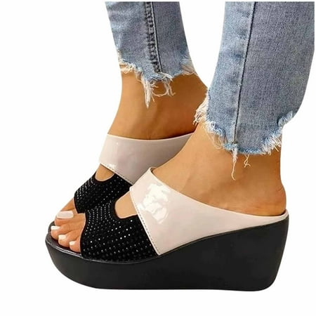 Women Open Toe Slippers Shoes Comfy Sandals Casual Comfortable Beach Sandals