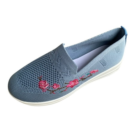 Cathalem Ladies Fashion Solid Color Breathable Knitted Mesh Embroidered Decorative Flat Bottom Casual Sports Shoes Light Blue 39
Cathalem Ladies Fashion Solid Color Breathable Knitted Mesh Embroidered Decorative Flat Bottom Casual Sports Shoes Light Blue 39