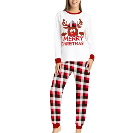 Matching Family Pajamas Sets Christmas PJs Sleepwear Classic Reindeer Printed Top with Plaid Bottom Holiday Casual Jammies
Matching Family Pajamas Sets Christmas PJs Sleepwear Classic Reindeer Printed Top with Plaid Bottom Holiday Casual Jammies
