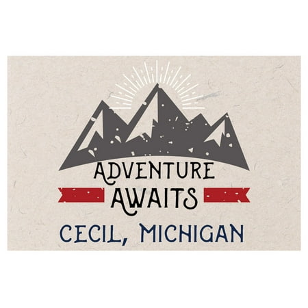 Cecil Michigan Souvenir 2x3 Inch Fridge Magnet Adventure Awaits Design