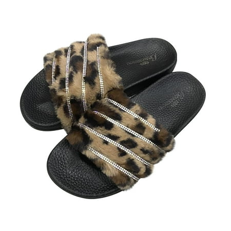 CYMMPU Women s Slippers Women s Summer Casual Shoes Bright Diamond Leopard Print Hairy Slippers
CYMMPU Women s Slippers Women s Summer Casual Shoes Bright Diamond Leopard Print Hairy Slippers