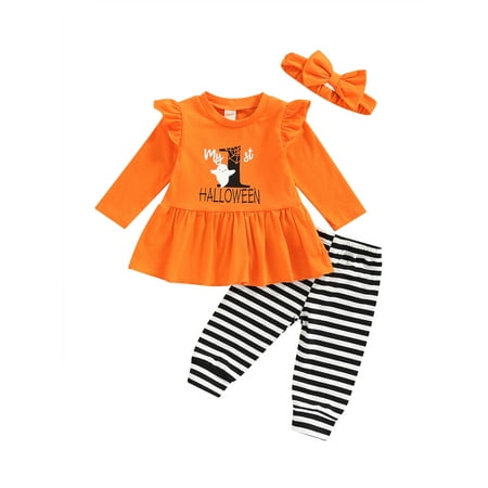 Youweixiong Infant Girls Halloween Clothes Long Sleeve Pumpkin Letter Print Top Shirt Elastic Waist Long Pants Headband Outfits
Youweixiong Infant Girls Halloween Clothes Long Sleeve Pumpkin Letter Print Top Shirt Elastic Waist Long Pants Headband Outfits