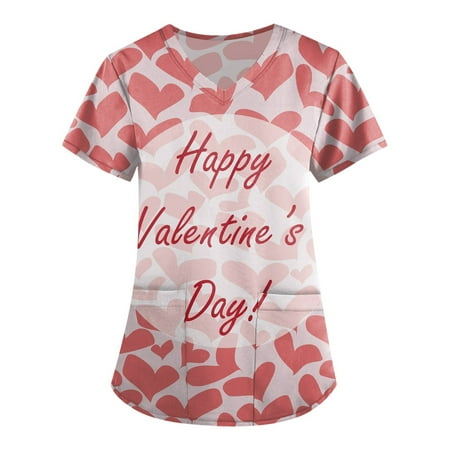 Knosfe Women s Classic Fit Pocket Summer Short Sleeve Valentine s Day Casual V Neck Scrub Top Female Plus Size 3XL
Knosfe Women s Classic Fit Pocket Summer Short Sleeve Valentine s Day Casual V Neck Scrub Top Female Plus Size 3XL