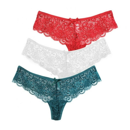 3-Pack Women Low-waist Lace Thongs See-through T-back Briefs Breathable Embroidery Floral Panties
3-Pack Women Low-waist Lace Thongs See-through T-back Briefs Breathable Embroidery Floral Panties
