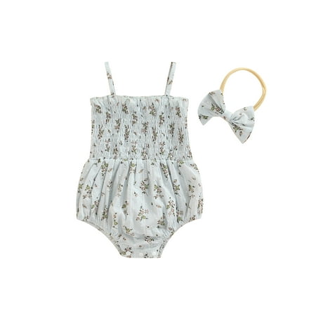 JINSIJU Baby Girls Romper Set Sleeveless Pleated Flower Print Romper with Bowknot Headband Summer Outfit
JINSIJU Baby Girls Romper Set Sleeveless Pleated Flower Print Romper with Bowknot Headband Summer Outfit