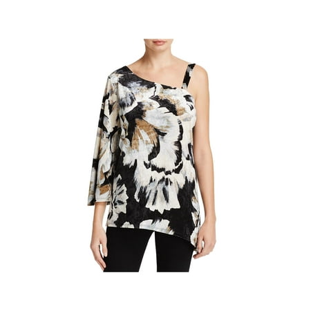 Status by Chenault Womens Velvet One Shoulder Pullover Top