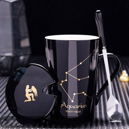 Hhdxre Contellation Ceramic Mug with Lid Spoon Coffee Cup 12 Astrological Signs Black Unique Gift(Aquarius)
Hhdxre Contellation Ceramic Mug with Lid Spoon Coffee Cup 12 Astrological Signs Black Unique Gift(Aquarius)