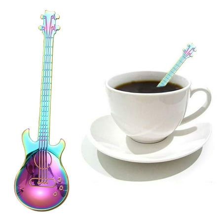 QWANG Stainless Steel Guitar Spoons Rainbow Coffee Tea Spoon Flatware Drinking Tools
QWANG Stainless Steel Guitar Spoons Rainbow Coffee Tea Spoon Flatware Drinking Tools