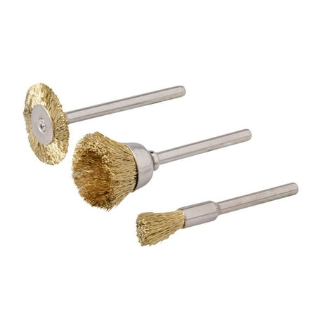 Silverline - Rotary Tool Brass Wire Brush Set 3pce - 5 15 20mm Dia