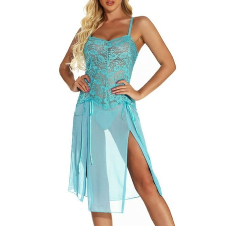 YCCOTO Womens Lace Sheer Sleepwear Nightwear Sleeveless Nightgown Babydoll Nightdress Strappy Dress
YCCOTO Womens Lace Sheer Sleepwear Nightwear Sleeveless Nightgown Babydoll Nightdress Strappy Dress