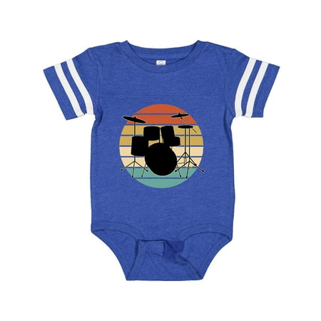 Inktastic Drum Set Retro Drummer Sunset Gift Baby Boy or Baby Girl Bodysuit