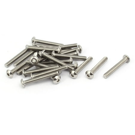 M5x35mm 304 Stainless Steel Button Head Hex Socket Cap Screws Bolts 25pcs