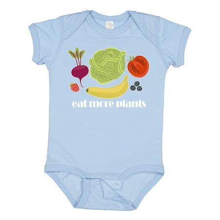 Inktastic Vegan Eat More Plants Vegetarian Gift Baby Boy or Baby Girl Bodysuit