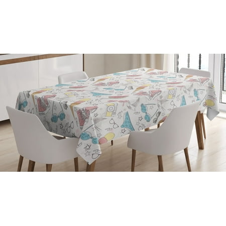 Teen Room Decor Tablecloth Girlish Sunglasses Camera Ice Cream Underwear Watermelon Modern Graphic Rectangular Table Cover for Dining Room Kitchen 52 X 70 Inches Multicolor by Ambesonne
Teen Room Decor Tablecloth Girlish Sunglasses Camera Ice Cream Underwear Watermelon Modern Graphic Rectangular Table Cover for Dining Room Kitchen 52 X 70 Inches Multicolor by Ambesonne