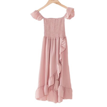 Mommy and Me Sundress Women Kids Off-Shoulder Irregular Ruffled Dress Sweet Tube Top Style Dress
Mommy and Me Sundress Women Kids Off-Shoulder Irregular Ruffled Dress Sweet Tube Top Style Dress