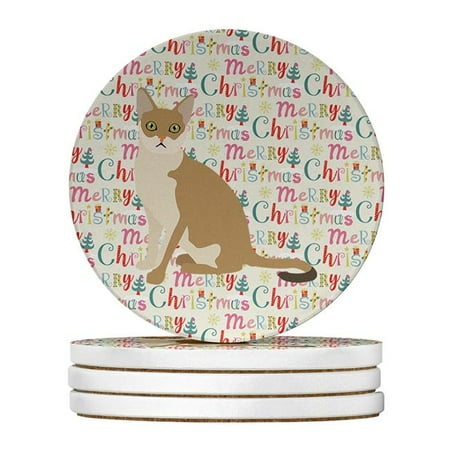 4 x 4 in. Unisex Singapura Cat Christmas Large Sandstone Coasters - Pack of 4
4 x 4 in. Unisex Singapura Cat Christmas Large Sandstone Coasters - Pack of 4