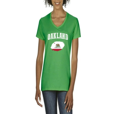 Oakland California Women's V-Neck T-Shirt Tee Clothes