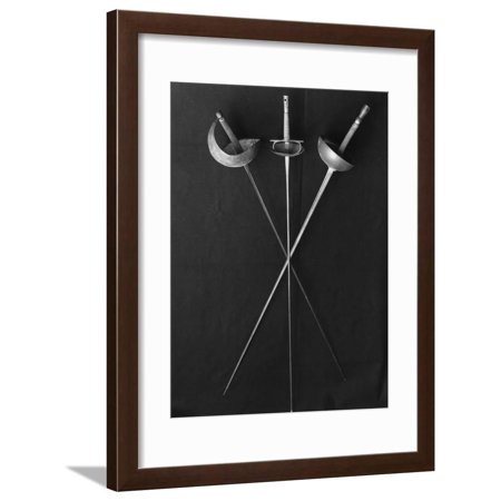 Fencing Weapons: Epee, Foil, Sabre Framed Print Wall Art