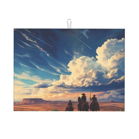 Jgfou Western Desert Cloud Cowboy Print Dish Drying Mat Large Dish Drying Mats for Kitchen Counter Easy Clean Dish Mat Kitchen Drying Mat 18 x24
Jgfou Western Desert Cloud Cowboy Print Dish Drying Mat Large Dish Drying Mats for Kitchen Counter Easy Clean Dish Mat Kitchen Drying Mat 18 x24