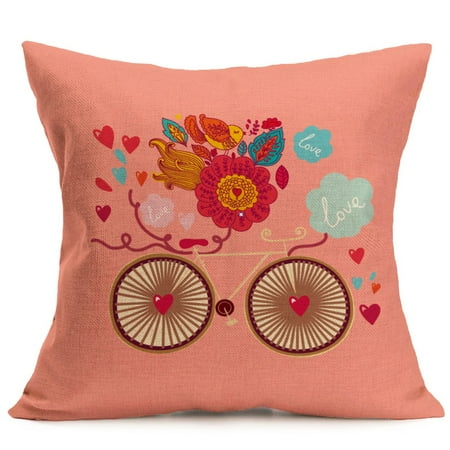 CARLTON GLOBAL Lovers Painting Linen Cushion Cover Throw Waist Pillow Case Sofa Home Decor E