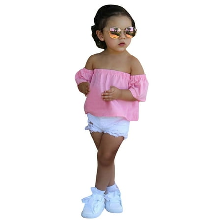 ZHUASHUM Toddler KIds Gilrs Soild One Shoulder Top Jeans Shorts Hairband 3pcs Outfit Set Clothes
ZHUASHUM Toddler KIds Gilrs Soild One Shoulder Top Jeans Shorts Hairband 3pcs Outfit Set Clothes