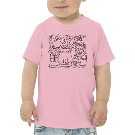 Cats And Doodle Pattern T-Shirt Toddler -Image by Shutterstock 2 Toddler