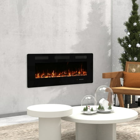 50 Electric Fireplace Recessed 3.8 Ultra Thin Insert with Remote Control