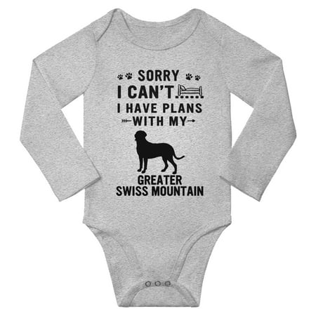 Sorry I Can t I Have Plans With My Greater Swiss Mountain Baby Long Sleeve Bodysuit (Gray 3-6 Months)
Sorry I Can t I Have Plans With My Greater Swiss Mountain Baby Long Sleeve Bodysuit (Gray 3-6 Months)
