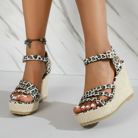 YOUSNH Ladies Simple Slope Heel One Buckle Strap Fish Mouth Straw Bottom Leather High Heel Large Size Slope Sandals Womens Sandals Grey 8.5(41)
YOUSNH Ladies Simple Slope Heel One Buckle Strap Fish Mouth Straw Bottom Leather High Heel Large Size Slope Sandals Womens Sandals Grey 8.5(41)