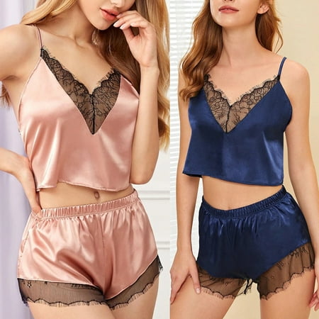 Naierhg 2Pcs Women V Neck Lace Patchwork Hollow out Camisole Shorts Sleepwear Pajamas
Naierhg 2Pcs Women V Neck Lace Patchwork Hollow out Camisole Shorts Sleepwear Pajamas