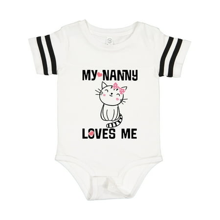 Inktastic My Nanny Loves Me Girl Grandchild Gift Baby Girl Bodysuit