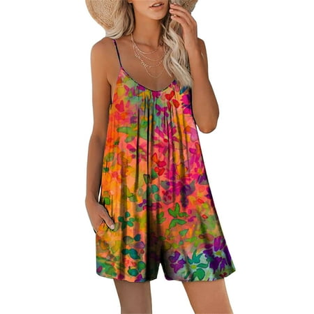 Short Jumpsuits for Women Casual Sleeveless Spaghetti Strap Jumpsuit Boho Floral Print Romper Jumpsuit Summer Overalls
Short Jumpsuits for Women Casual Sleeveless Spaghetti Strap Jumpsuit Boho Floral Print Romper Jumpsuit Summer Overalls