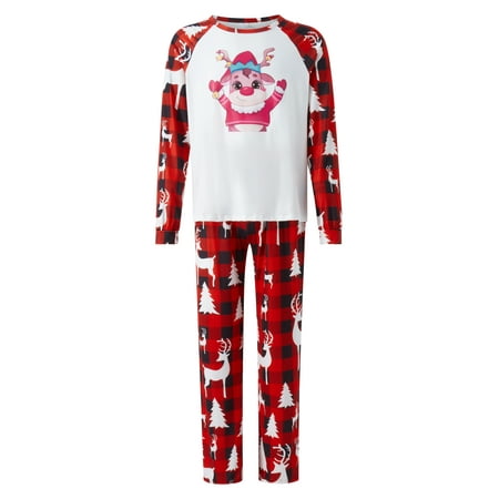 Gureui Matching Family Christmas Pajamas Set Elk Print Plaid Patchwork Long Sleeve Crew Neck Tops + Casual Stretch Long Pants Set/Baby Romper Sleepwear
Gureui Matching Family Christmas Pajamas Set Elk Print Plaid Patchwork Long Sleeve Crew Neck Tops + Casual Stretch Long Pants Set/Baby Romper Sleepwear