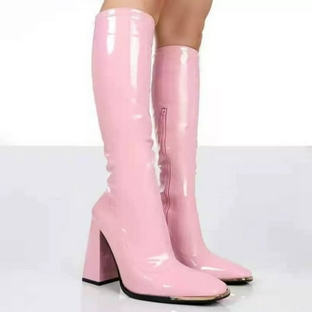 Women‘s Knee High Boots Chunky Heel Side Zipper Long Boots Candy Color Patent Leather Boots
Women‘s Knee High Boots Chunky Heel Side Zipper Long Boots Candy Color Patent Leather Boots