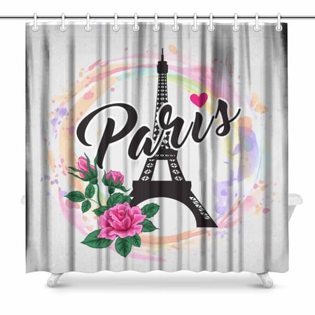 MKHERT Eiffer Tower Shower Curtain Home Decor Bathroom Shower Curtain 66x72 inch