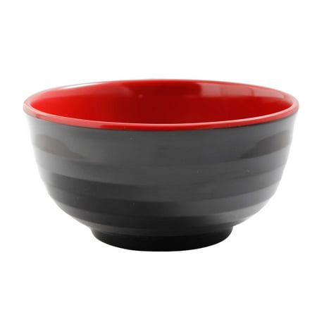 Black & Red Round Bowl 16 Oz. 6 1/4 Dia. X 2 3/4 H Melamine Black & Red 8 packs