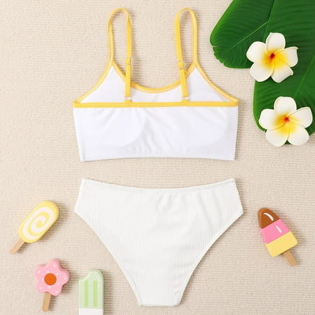 Gubotare Girl s Swimsuit Sport Soild High Waist Bikini Set Bathing Suit Summer Beach Rash Guard Swimwear For 7 To Girls Bikinis White 9-11 Years
Gubotare Girl s Swimsuit Sport Soild High Waist Bikini Set Bathing Suit Summer Beach Rash Guard Swimwear For 7 To Girls Bikinis White 9-11 Years